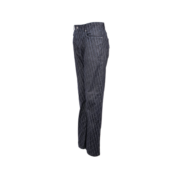 Dior Size 33 Pants Oblique Jacquard Velvet/Denim Navy