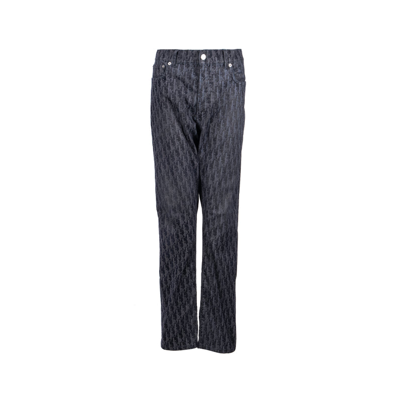 Dior Size 33 Pants Oblique Jacquard Velvet/Denim Navy