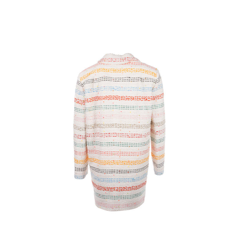 Chanel size 36 tweed jacket Cotton/polyamide/wool White/Multicolour