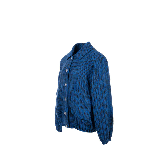 Chanel size 40 22P Blouson jacket cotton/wool/polyamide dark blue