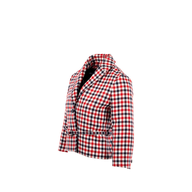 Dior size 34 Plaid Patterns jacket virgin wool red/ multicolour