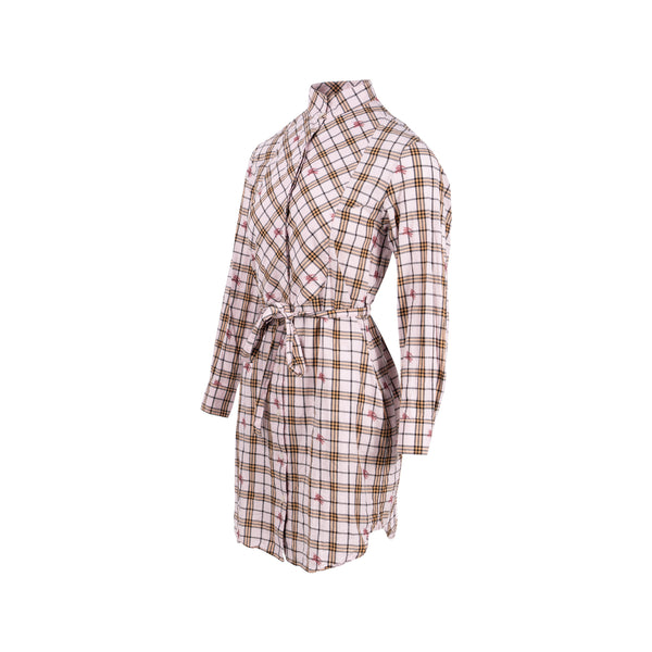 Burberry Size UK4 Checked Belted Shirt Dress Cotton Pink