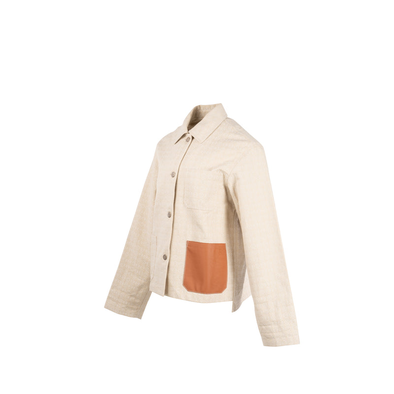 Loewe Size 36 Leather Pocket Jacket Cotton Beige