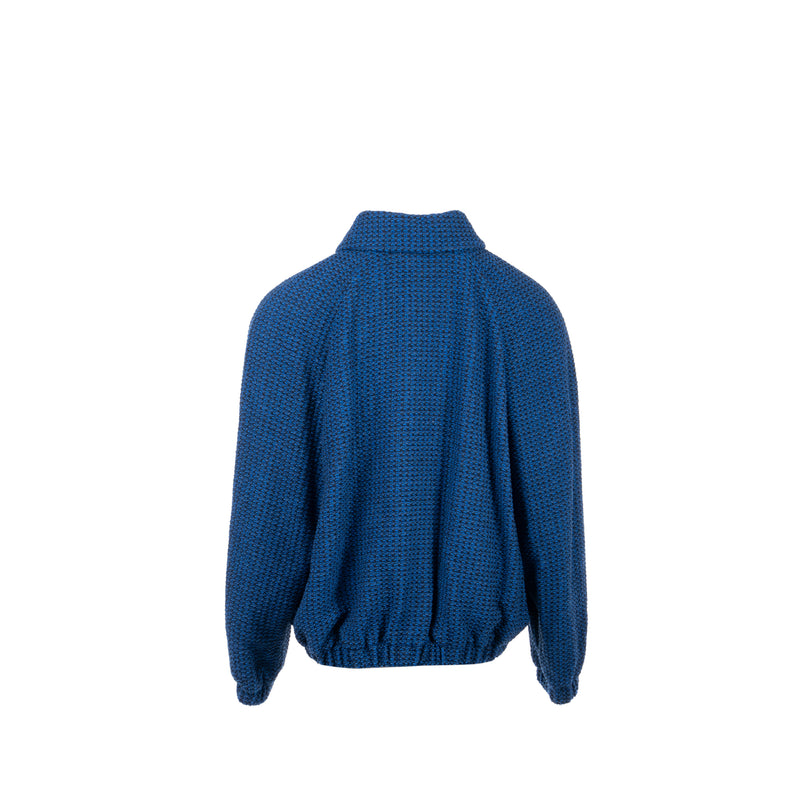 Chanel size 40 22P Blouson jacket cotton/wool/polyamide dark blue