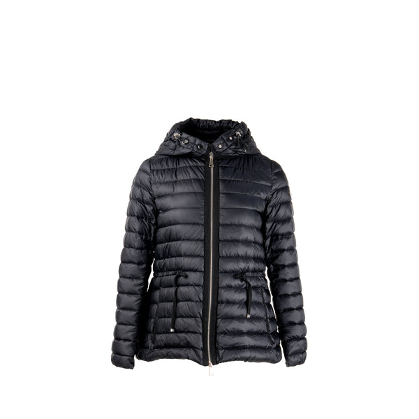 Moncler Size 2 Raie Packable Hooded Short Down Jacket Polyamide Black