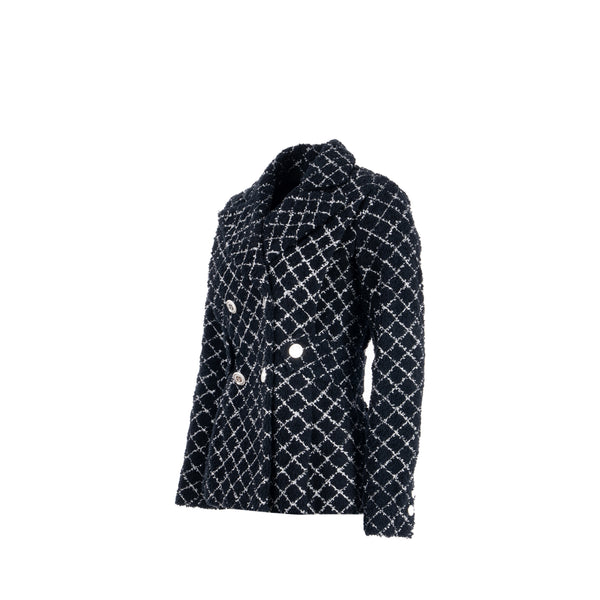 Chanel 19C Size 34 Jacket Cotton Knit Black/White