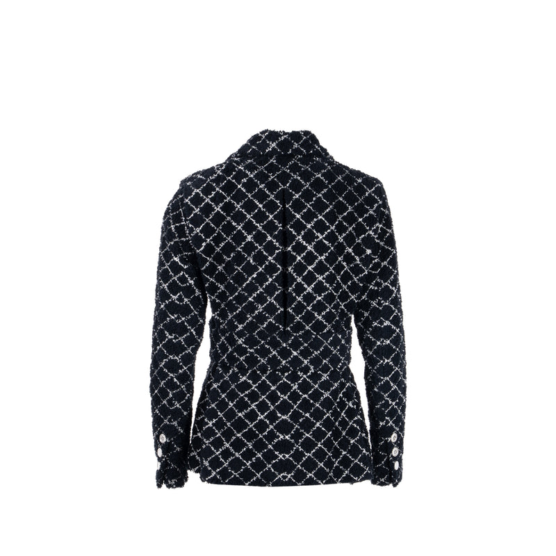 Chanel 19C Size 34 Jacket Cotton Knit Black/White