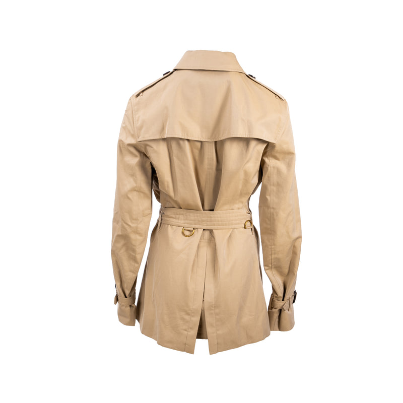 Burberry Size 50 Sandringham Short Trench Coat Cotton Beige