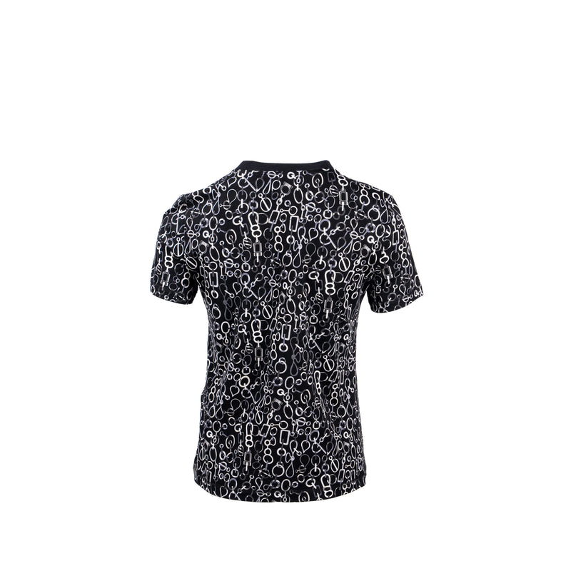 Hermes Size 36 Do Re Boucles J T-Shirt Black/Multicolour