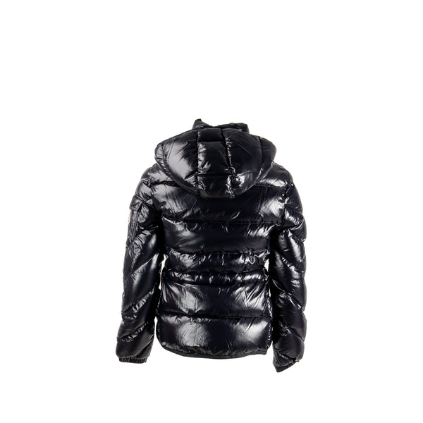 Moncler Size 1 Brouel Chevron Hooded Short Down Jacket Polyamide Black