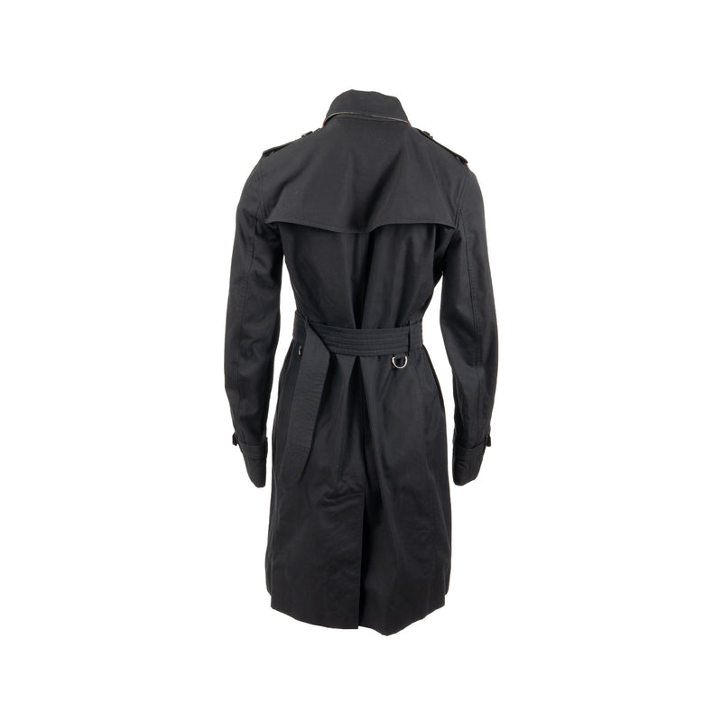 Burberry size UK8 kensington long trench coat black