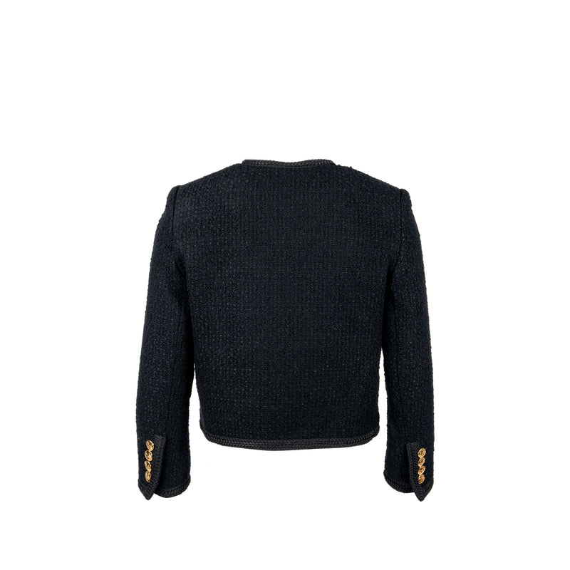 Celine Size 34 Chasseur Jacket Tweed Black
