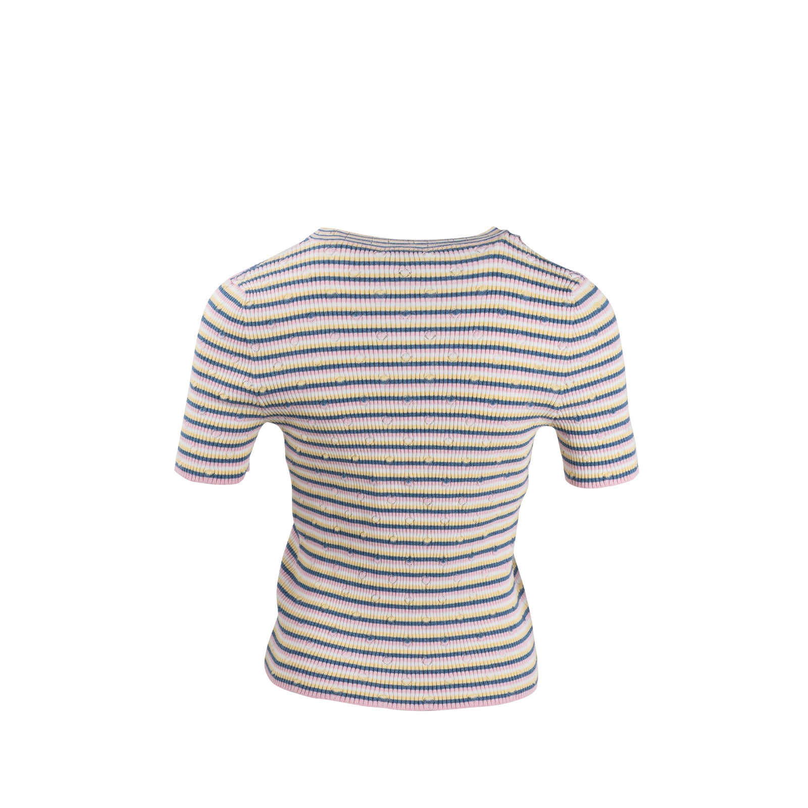 Chanel Size 38 Letter Logo Short Sleeve Knit T-shirt Cotton/Paper Mult