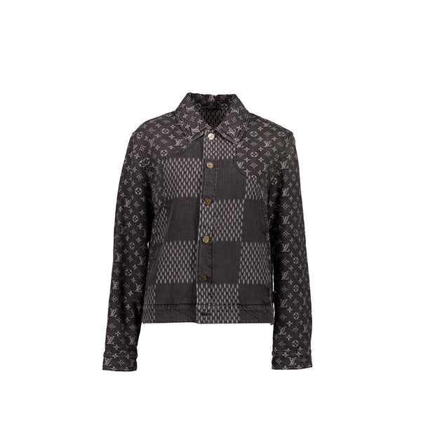 Louis Vuitton X Nigo Size 44 Monogram Denim Jacket Black/ Grey