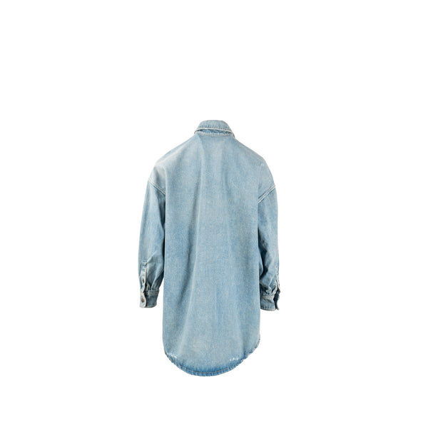 Prada size 36 oversized organic denim shirt Cotton Blue