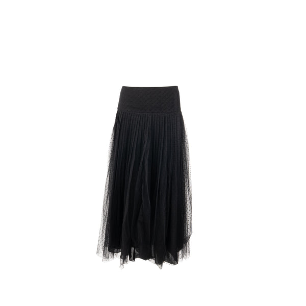 Dior Size 38 Pleated Skirt Polyamide Black