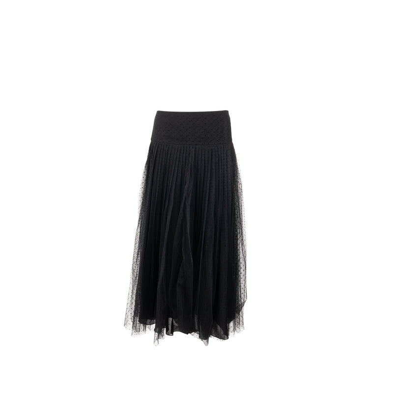 Dior Size 38 Pleated Skirt Polyamide Black