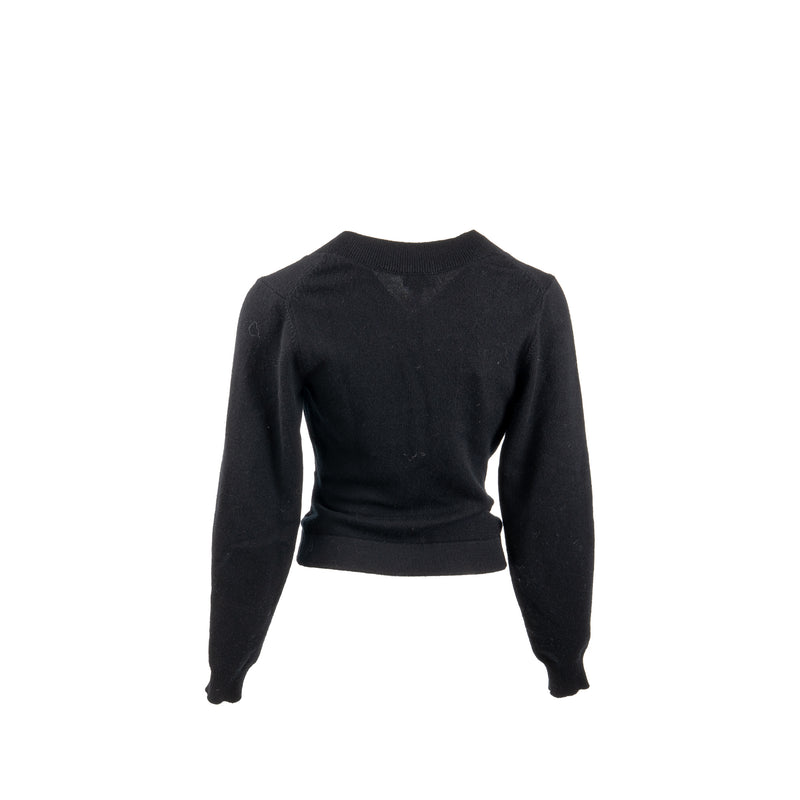 Chanel Size 34 Crystal Button Cardigan Cashmere Black