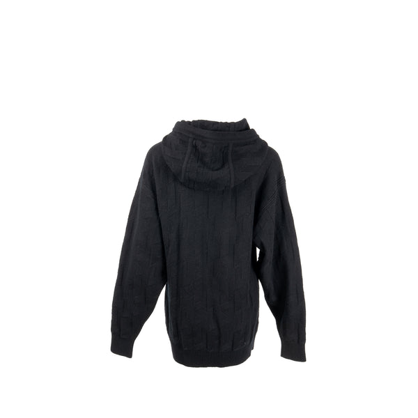 Hermes Size 34 'H' Long-Sleeve Hooded Sweater Wool Black