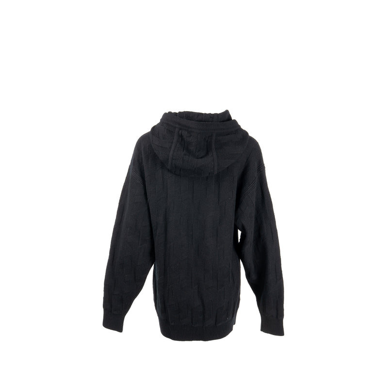 Hermes Size 34 'H' Long-Sleeve Hooded Sweater Wool Black