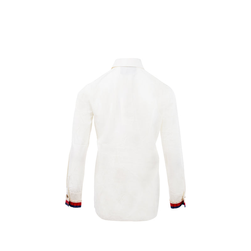 Gucci size 40 cotton poplin shirt / top white/ multicolor