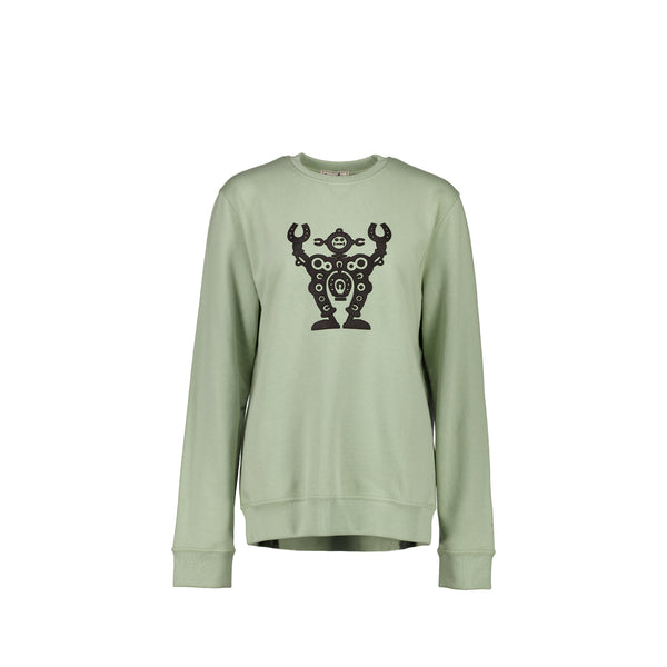 Hermes Size L Robert Sweatshirt with leather Light Green