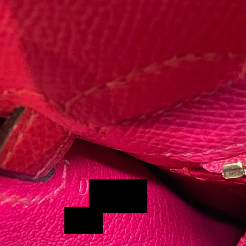 Hermes Kelly 25 Epsom Rose Mexico GHW Stamp D with an Extra Rodeo Pm Bag Charm Stamp  D