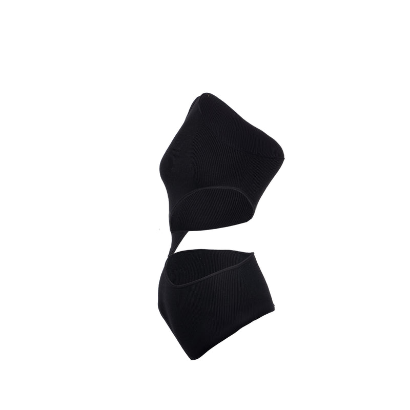 Celine Size XS One Shoulder Underpinning Wool/Polyamide Black