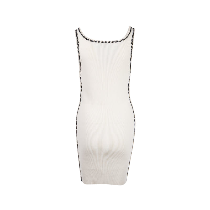 Chanel Size 36 Mini Dress Silk/Cotton White/Black