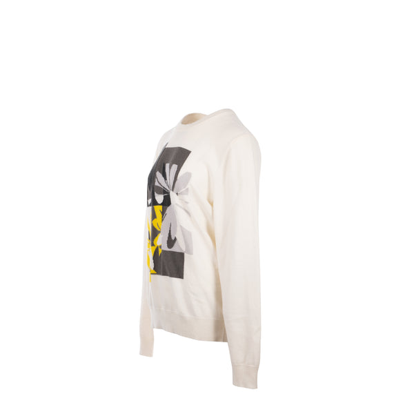 Hermes size M cashmere sweatshirt beige / multicolour