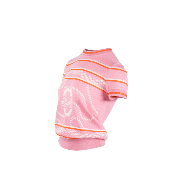 Hermes size 36 Short Sleeve sweater cashmere / silk pink