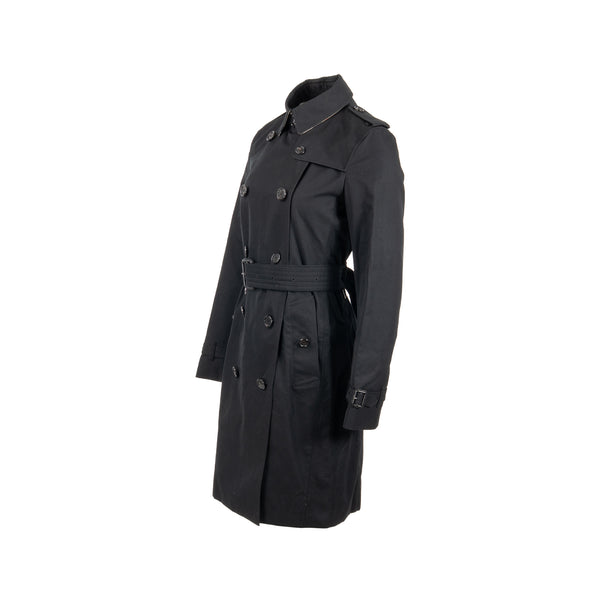 Burberry size UK8 kensington long trench coat black