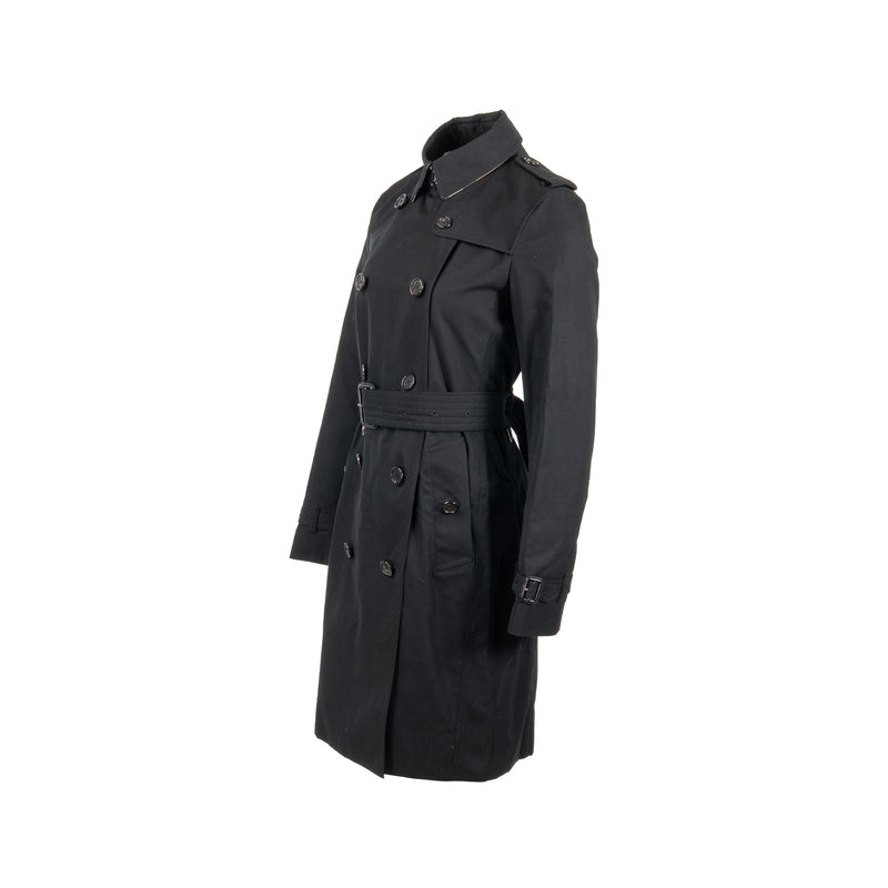 Burberry size UK8 kensington long trench coat black