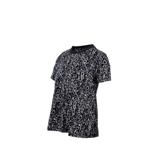 Hermes Size 36 Do Re Boucles J T-Shirt Black/Multicolour