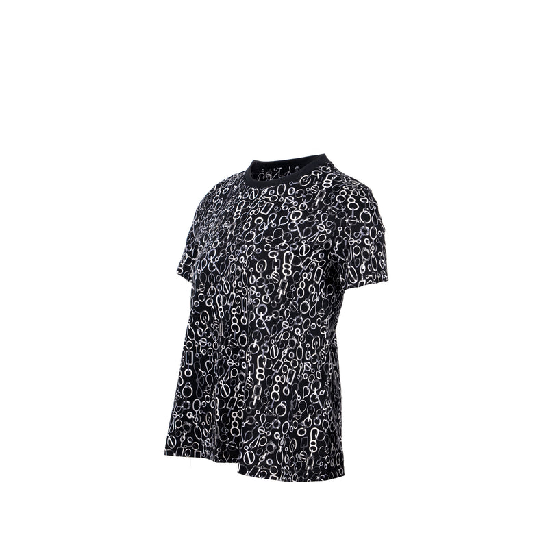 Hermes Size 36 Do Re Boucles J T-Shirt Black/Multicolour