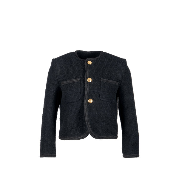 Celine Size 34 Chasseur Jacket Tweed Black