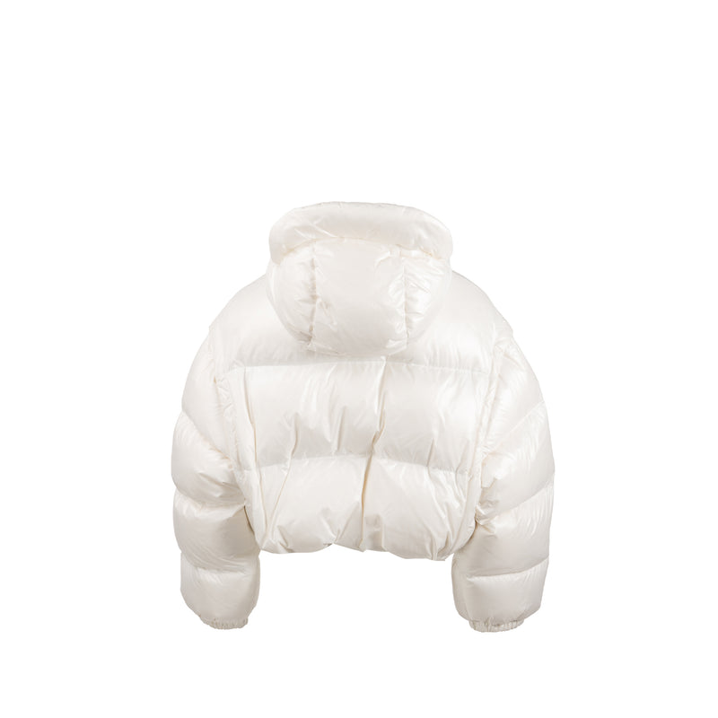 Prada size 40 Re-Nylon cropped down jacket white