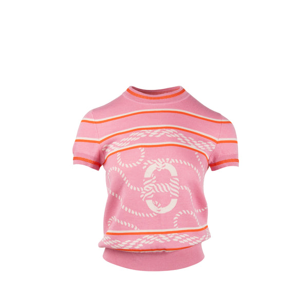 Hermes size 36 Short Sleeve sweater cashmere / silk pink