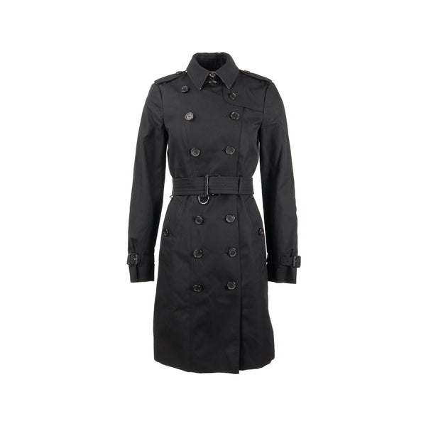 Burberry Size UK6 Sandringham Long Trench Coat Cotton Black SHW