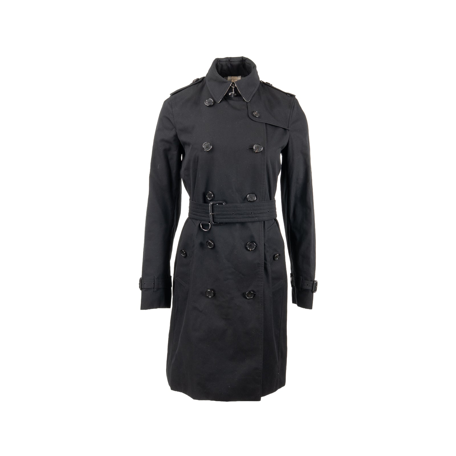 Burberry size UK8 kensington long trench coat black