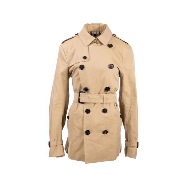 Burberry Size 50 Sandringham Short Trench Coat Cotton Beige