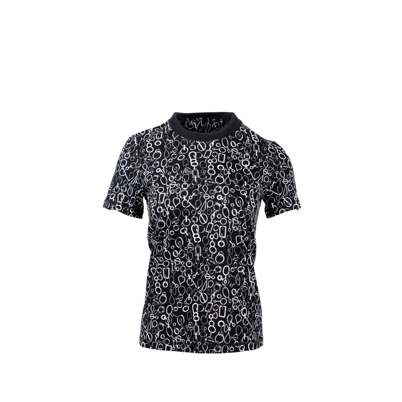 Hermes Size 36 Do Re Boucles J T-Shirt Black/Multicolour