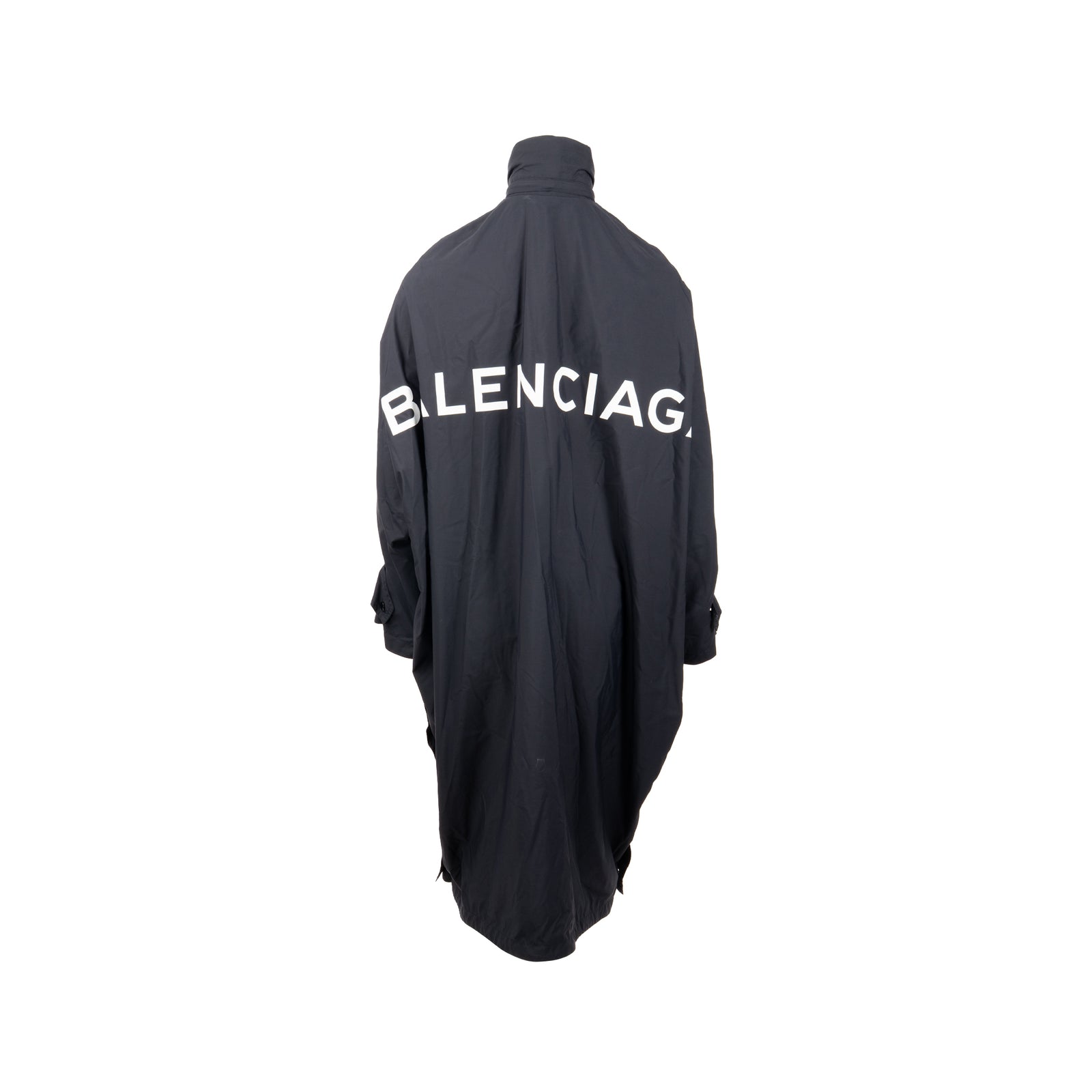 Balenciaga Size 34 Logo Anorak Nylon Black SHW
