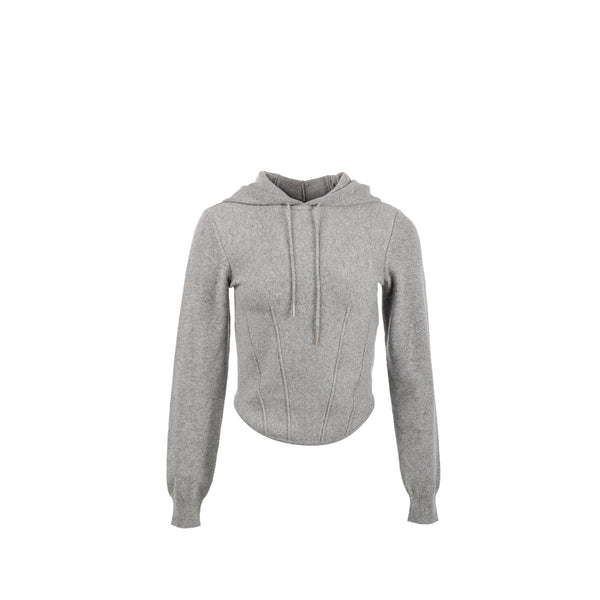 Celine Size S Cropped Hooded Sweater Cashmere Grey