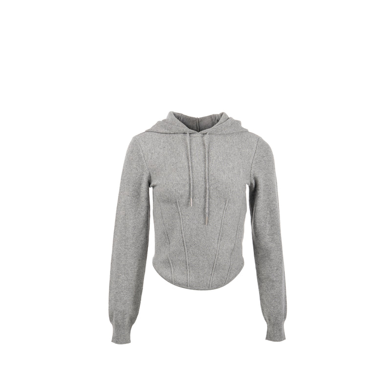Celine Size S Cropped Hooded Sweater Cashmere Grey