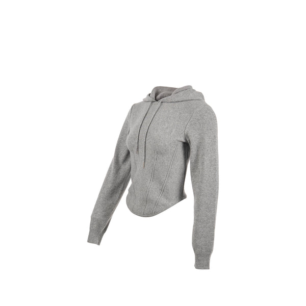 Celine Size S Cropped Hooded Sweater Cashmere Grey