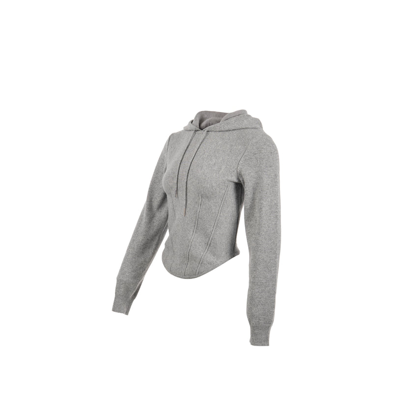 Celine Size S Cropped Hooded Sweater Cashmere Grey