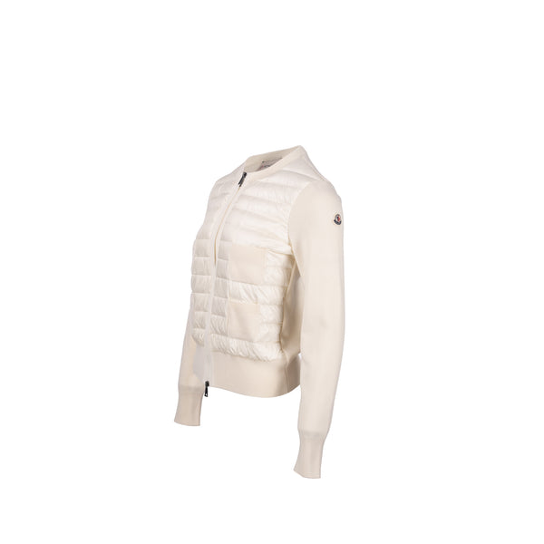 Moncler size XS Cardigan tricot down jacket cream