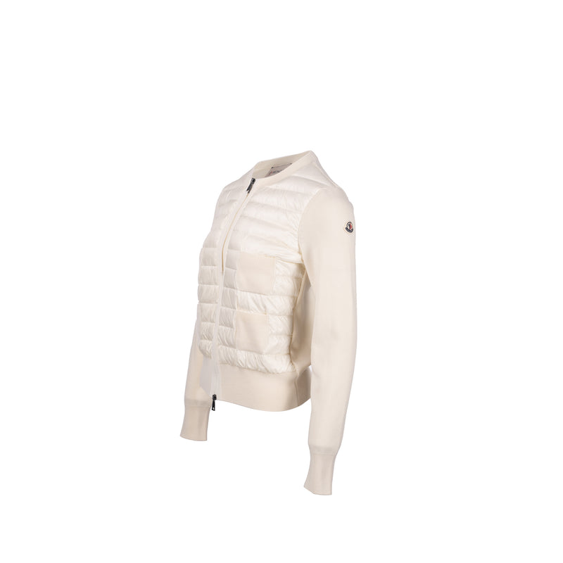 Moncler size XS Cardigan tricot down jacket cream