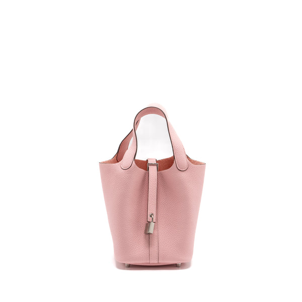 Hermes Picotin 18 Lock Bag Clemence 3Q Rose Sakura SHW Stamp B